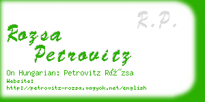 rozsa petrovitz business card